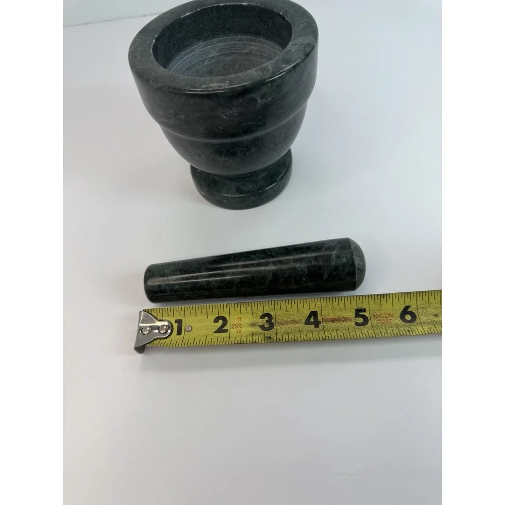 Green Marble Stone Mortar And Pestle Kitchen Utensil Decor 4